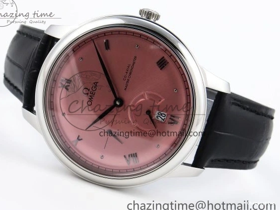 0421 AllSeason De Ville Power Reserve SS MKF 1:1 Best Edition Pink Dial on Black Leather Strap 7738
